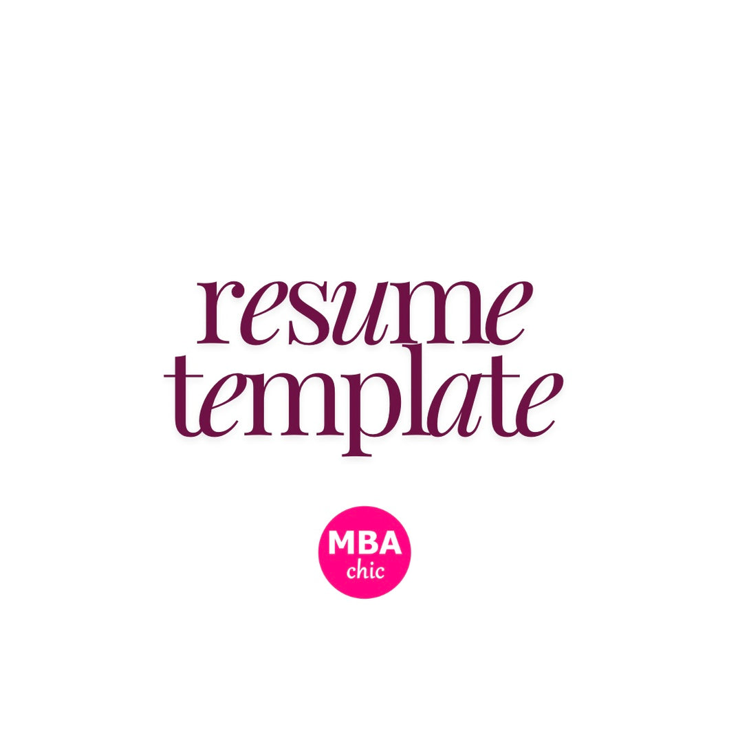 MBAchic Resume Template